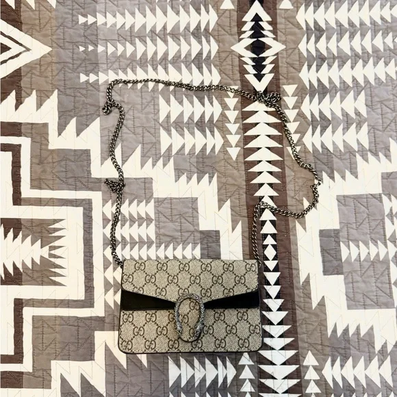 Cream and Black Crossbody Bag with Monogram - Picture 1 of 3